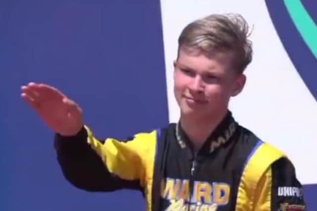 The young driver appeared to make a Nazi salute while on the podium (Photo: FIA)