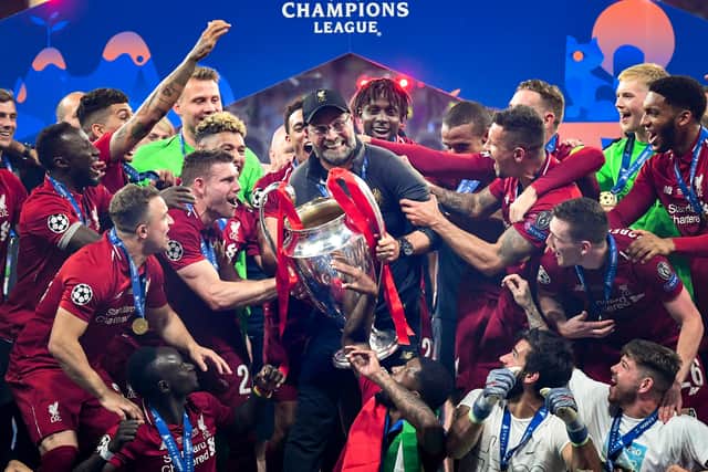 Liverpool celebrating 2019 Champions League win