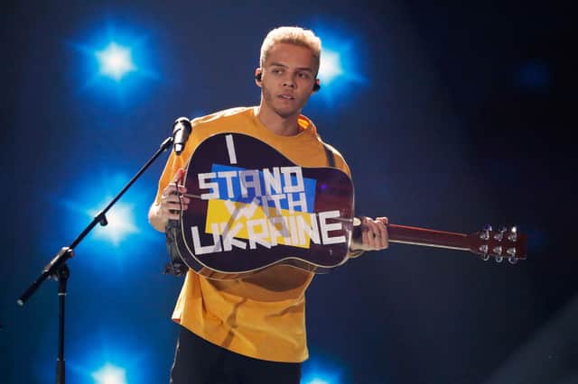 Ukraine could win thanks to sympathetic voting - here’s German Eurovision hopeful Malik Harris holding up his guitar (Photo: Gerald Matzka/Getty Images)
