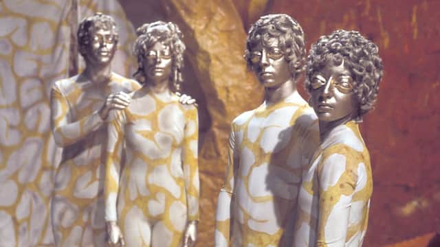 The Axons, gold and white aliens from 1971’s The Claws of Axos (Credit: BBC)