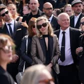 Kelsey Parker (centre) at the funeral of her husband Tom Parker (Photo: PA)