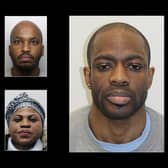 Darryl Tawiah (centre) who ran the operation was jailed for 25 years. Other members of the group were Dorian Vaciulis and Steven Johnson (right) and Faisal Guled and Rosemond Agyemang (left). 
