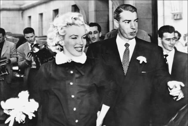 Marilyn Monroe and her husband Joe DiMaggio in 1954