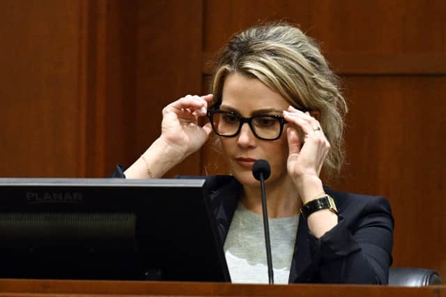 Dr. Shannon Curry has said that Amber Heard displays signs consistent with two personality disorders (Photo by BRENDAN SMIALOWSKI/POOL/AFP via Getty Images)