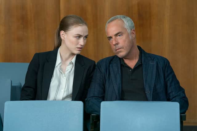 Titus Welliver as Harry Bosch and Madison Lintz as Maddie Bosch in Bosch: Legacy (Credit: Tyler Golden/Amazon Freevee)