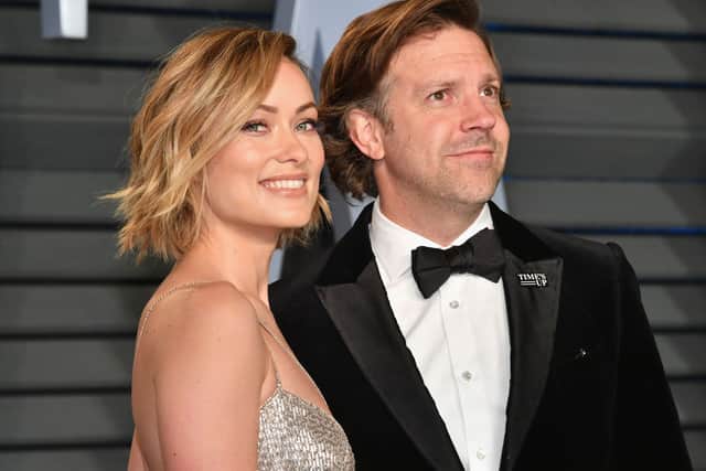 Olivia Wilde and Jason Sudeikis at the 2018 Vanity Fair Oscar Party hosted by Radhika Jones at Wallis Annenberg Center for the Performing Arts on March 4, 2018 in Beverly Hills, California (Photo by Dia Dipasupil/Getty Images)