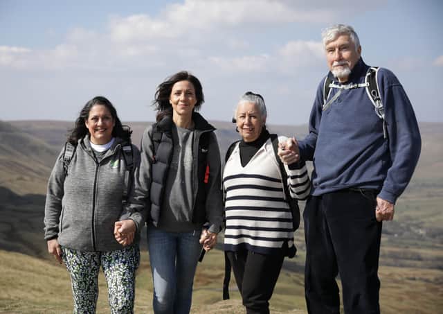 Julia Bradbury with her sister and parents