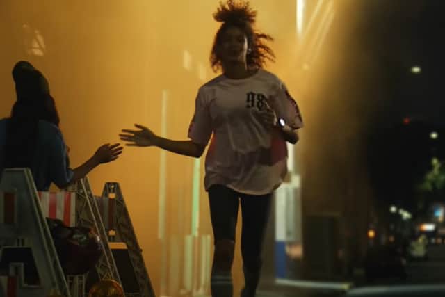 A screen grab taken from the Samsung Galaxy TV advert which shows a woman running alone at 2am (Photo: PA/Samsung)