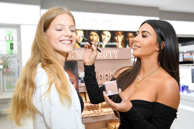 Kim Kardashian at the KKW Beauty launch at ULTA Beauty on October 24, 2019 in New York City (Photo by Dimitrios Kambouris/Getty Images for ULTA Beauty / KKW Beauty)