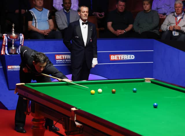 Ronnie O’Sullivan in action at The Crucible.  
