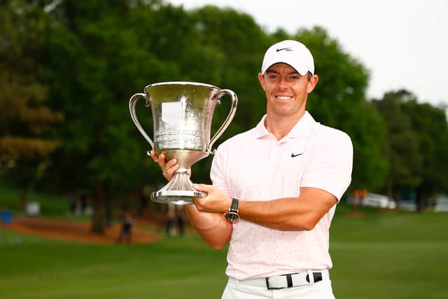 Rory McIlroy with the trophy. 