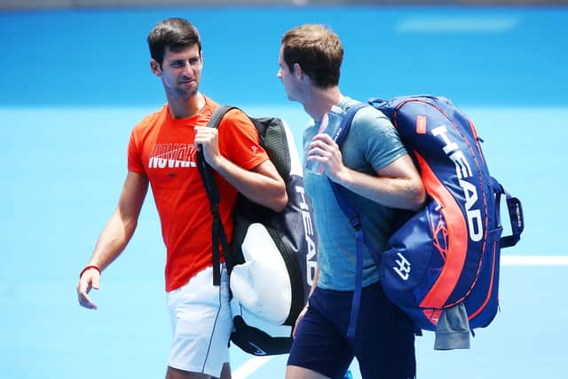 Djokovic and Murray ahead of the Austalian Open in 2019