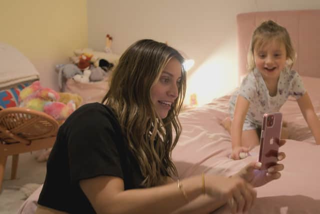 Ferne McCann and her daughter Sunday in the eighth series of First Time Mum, which will air on ITVBe on 4 May 2022.