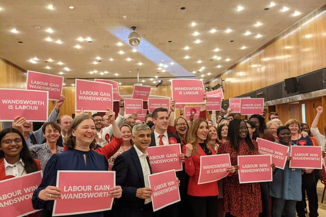 Labour celebrating Wandsworth win