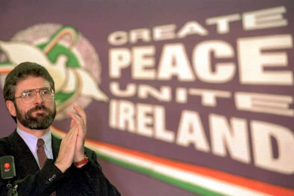Former Sinn Fein leader Gerry Adams at the Sinn Fein party conference in 1995 (Photo: AFP via Getty Images)