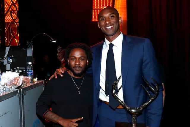 Kendrick Lamar and Athlete of the Decade honoree Kobe Bryant attend Spike TV’s 10th Annual Guys Choice Awards at Sony Pictures Studios on June 4, 2016 in Culver City, California (Photo by Mark Davis/Getty Images for Spike TV)