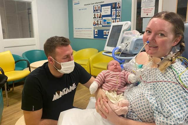 Georgia was put into a medically induced coma two weeks after giving birth (Photo: Georgia Macey  / SWNS)