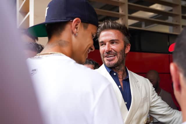 David Beckham and his son, Romeo, attend Miami GP