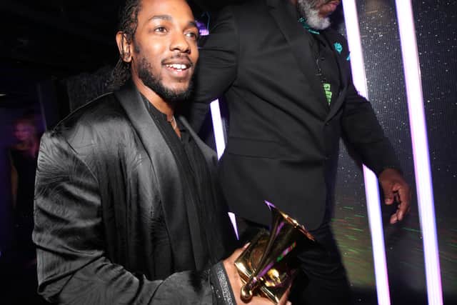 Kendrick Lamar attends the 60th Annual GRAMMY Awards at Madison Square Garden on January 28, 2018 in New York City (Photo by Christopher Polk/Getty Images for NARAS)