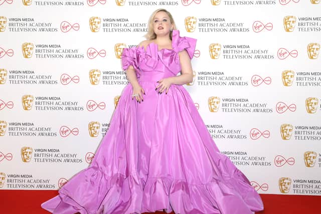 Nicola Coughlan in the press room at the Virgin Media British Academy Television Awards at The Royal Festival Hall on May 08, 2022 in London, England. 