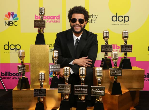 <p>The Weeknd after an impressive awards haul at 2021’s Billboard Music Awards (Photo: Rich Fury/Getty Images for dcp)</p>