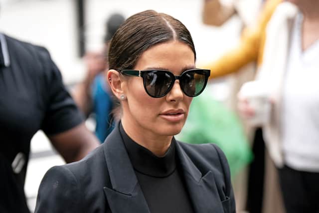 Rebekah Vardy arrives at the Royal Courts Of Justice, London, as the high-profile libel battle between Rebekah Vardy and Coleen Rooney enters its second day (Photo: PA)