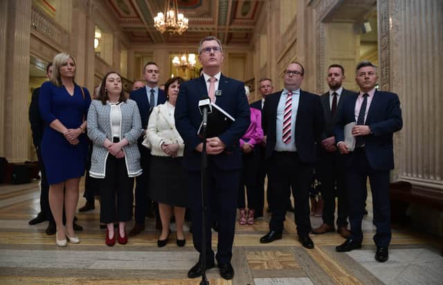 DUP make a statement at Stormont after May elections (Pic: Getty Images)