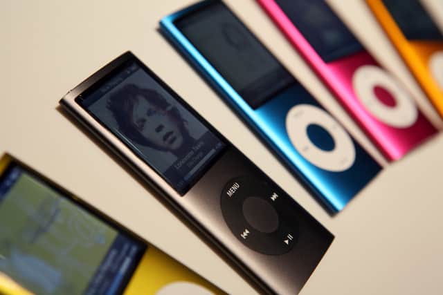 The new iPod Nano is displayed during an Apple special event September 9, 2008 in San Francisco, California. 