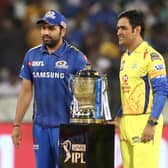 2019 finalists Rohit Sharma, left, and MS Dhoni will meet again later on today