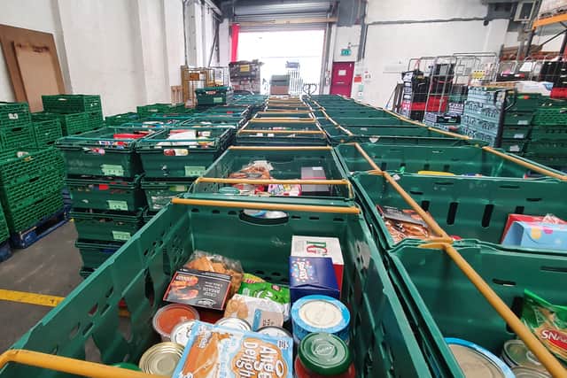 Food parcels ready to be delivered to Coventry’s 14 food bank distribution centres. 