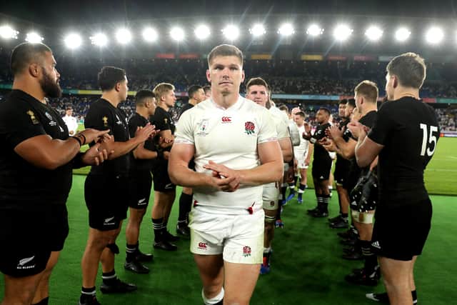 Owen Farrell leads his team off the pitch after clash against New Zealand in World Cup semis 2019