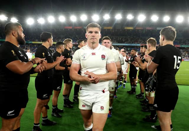 Owen Farrell leads his team off the pitch after clash against New Zealand in World Cup semis 2019