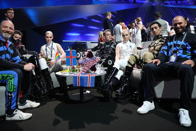 Icelandic band Hatari were removed after waving Palestinian flags at the 2019 Eurovision in Israel. (Credit: Getty Images)