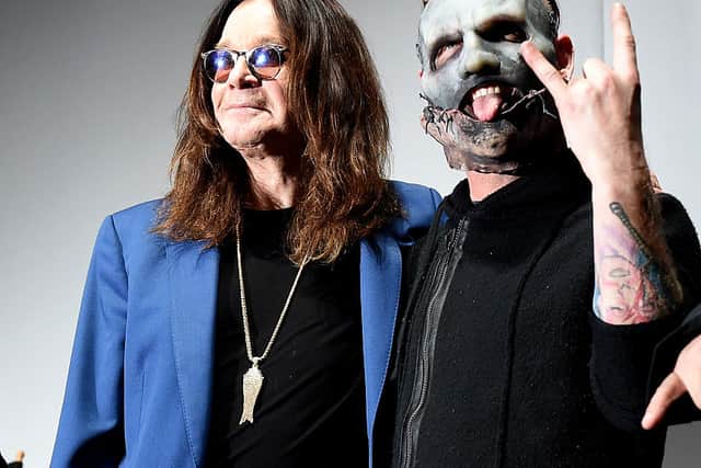 Ozzy Osbourne and Corey Taylor of Slipknot announce that Ozzfest and Knotfest are joining together for a weekend of music September 24th and 25th in San Bernardino, California, 2016 (Photo by Kevin Winter/Getty Images)