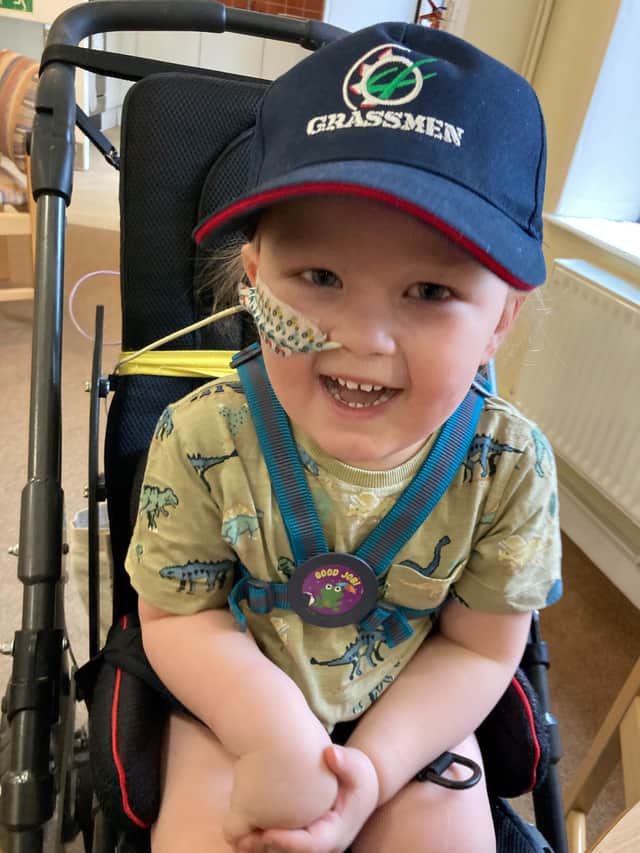 Arthur will soon undergo eight rounds of chemotherapy (Photo: Brain Tumour Research / SWNS)
