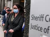 Natalie McGarry leaving Glasgow Sheriff Court where she has been found guilty of embezzling almost £25,000 from two pro-independence groups (Photo: PA)