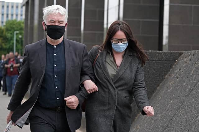 Natalie McGarry and her father Brian McGarry leave Glasgow Sheriff Court (Photo: PA)
