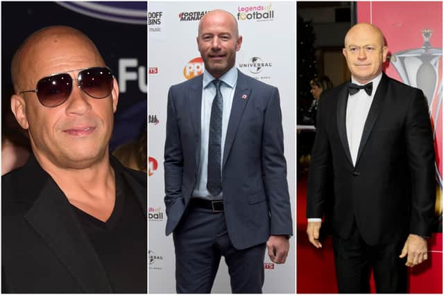 <p>Famous bald men: Vin Diesel, Alan Shearer and Ross Kemp (Getty Images)</p>
