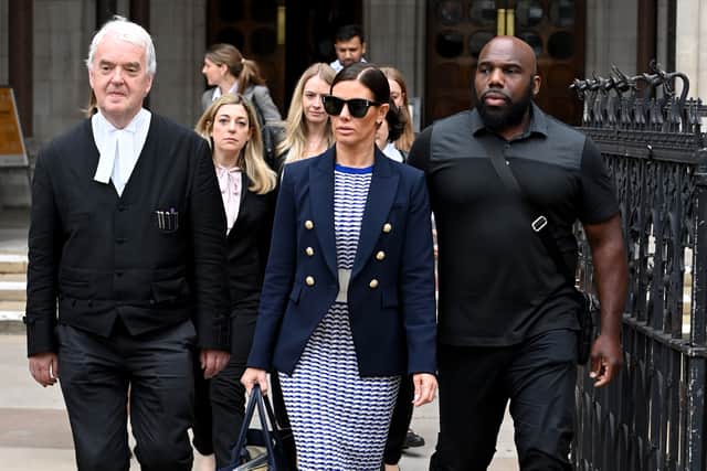 Rebekah Vardy departs the Royal Courts of Justice, Strand on May 12, 2022 (Getty Images)