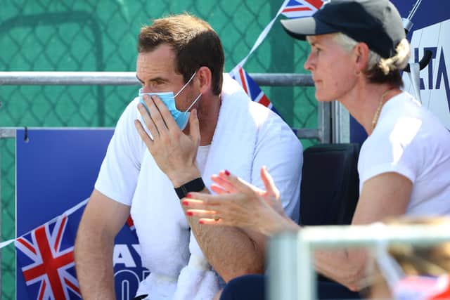 Andy Murray and Judy Murray at the Battle of the Brits Team Tennis in 2020