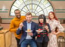 Liam, Benoit, Cherish, and Stacey on set of Bake Off: The Professionals (Credit: Mark Bourdillon/Love Productions)