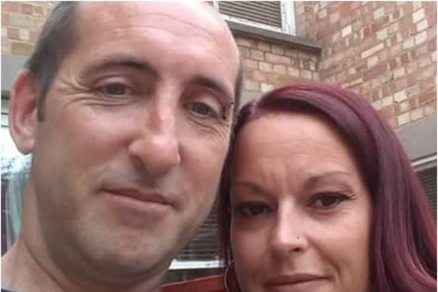 Sarah Nunn, 38, from Bury St Edmunds in Suffolk (R), and her husband Justin (L)