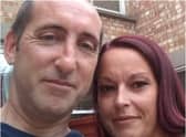 Sarah Nunn, 38, from Bury St Edmunds in Suffolk (R), and her husband, Justin (L)