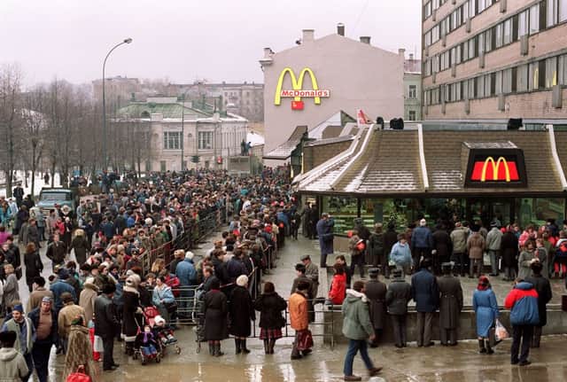 Russia’s first McDonald’s opened in Moscow in January 1990 (image: AFP/Getty Images)