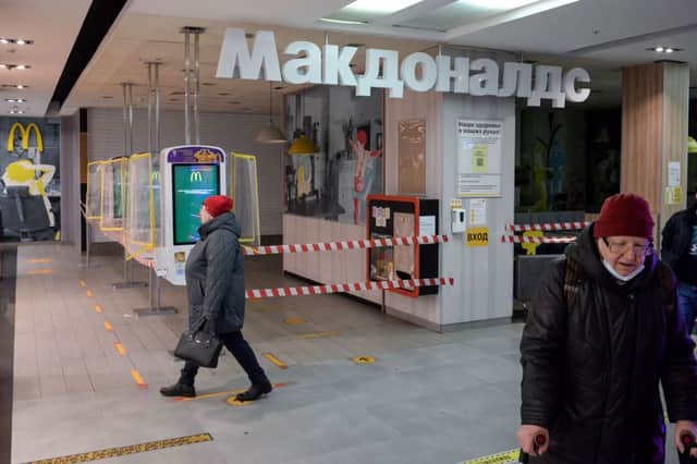 McDonald’s suspended its Russian operations in early March 2022 (image: AFP/Getty Images)