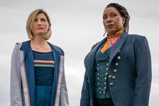 Jodie Whittaker as the Thirteenth Doctor and Jo Martin as the Fugitive Doctor (Credit: BBC/Ben Blackall)