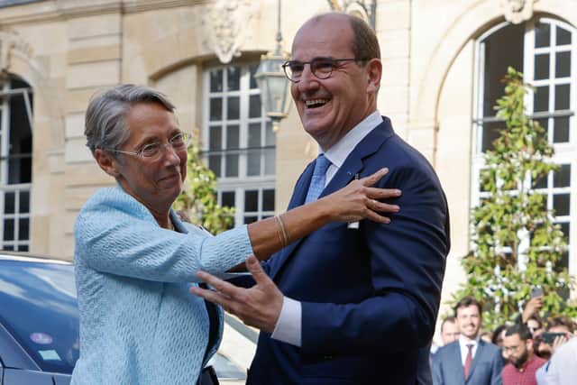 Jean Castex handed over the position to Elisabeth Borne in a ceremony at the Hotel Matignon. (Credit: Getty Images) 