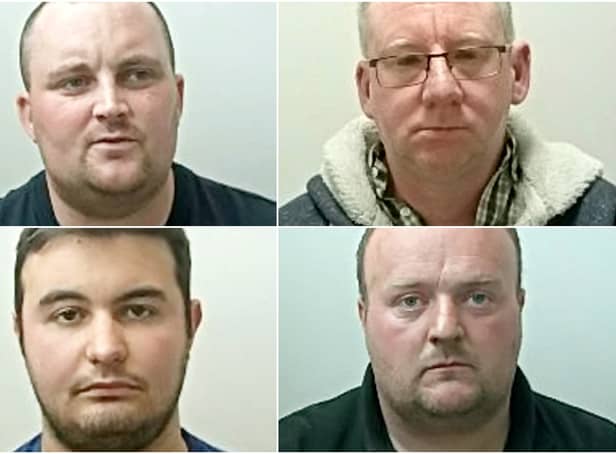 <p>Michael Jeffrey, (top left), Simon Hickinbottom, (top right), Soldon Legdani, (bottom left) Adam Lavelle, (bottom right) have been sentenced for their roles in an attack on a autistic apprentice.</p>