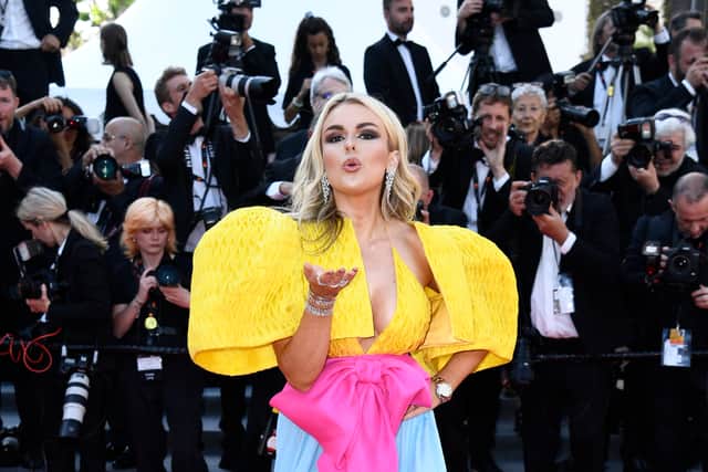 Tallia Storm attends the screening of "Final Cut (Coupez!)" and opening ceremony red carpet for the 75th annual Cannes film festival at Palais des Festivals on May 17, 2022 in Cannes, France.