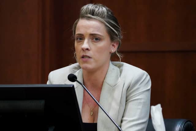 Whitney Heard Henriquez, sister of Amber Heard takes the stand (Pic: POOL/AFP via Getty Images)